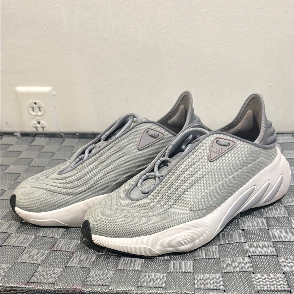 Adidas Gray and White Sneakers with Futuristic Design